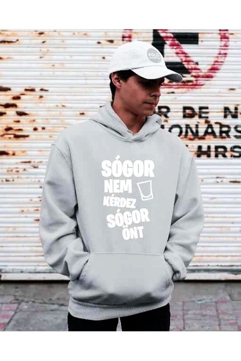 Sógor nem kérdez, Sógor önt kapucnis férfi pulóver, Szürke