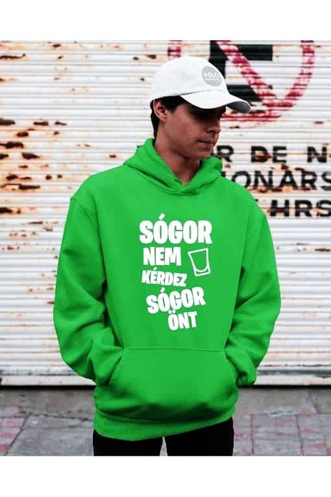 Sógor nem kérdez, Sógor önt kapucnis férfi pulóver, Zöld