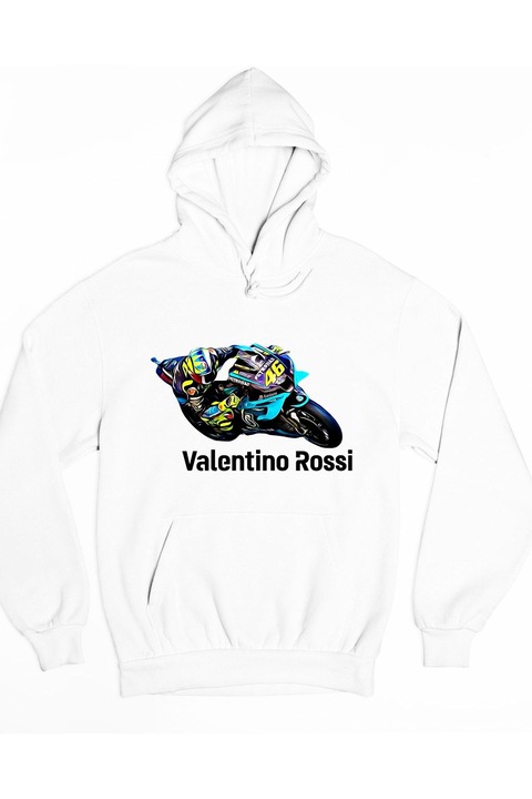 Pulover dama curse moto Valentino Rossi, Alb