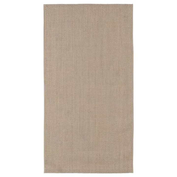 Килим, плосък плат, 80x150 см, юта и сезал, подсилване от естествен латекс, естествен/сив