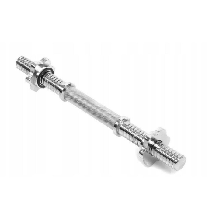 Bara haltere dreapta Vivo, 40cm, prindere surub, 2.2kg, argintiu