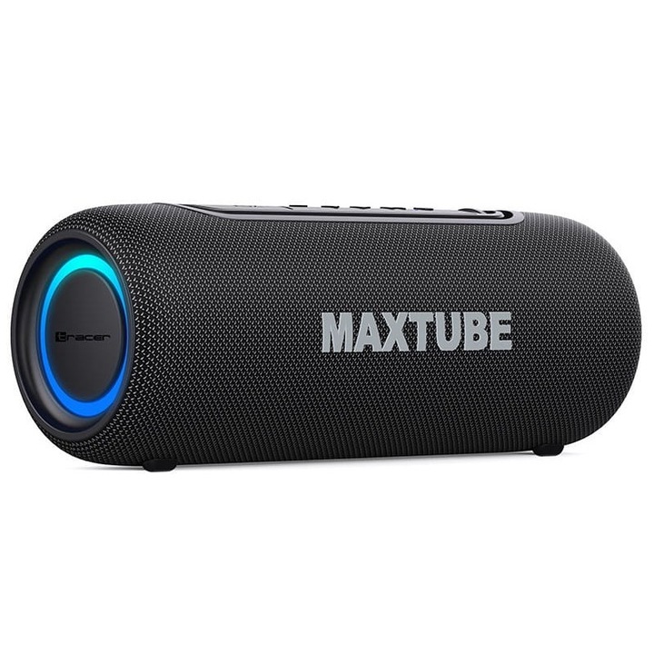 Boxa Portabile TRACER MAXTUBE, Bluetooth 5.3, LED, 20W, Negru, IPX6