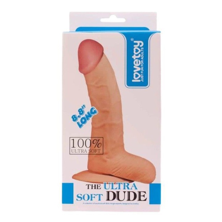 Реалистичен вибратор, LOVETOY, Ultra Soft Dude, TPE, с вендуза, 20x4,3 cm