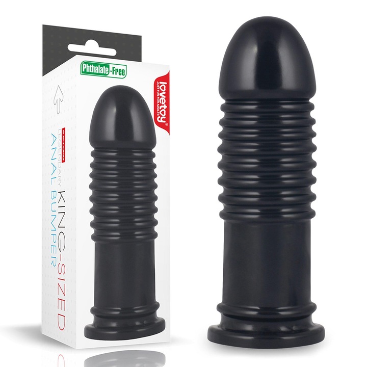 Анална тапа King Size Anal Bumper, LOVETOY, PVC, черна, 20см