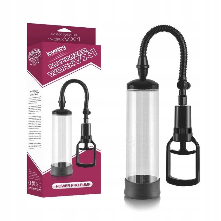 Pompa sexuala LOVETOY pentru marire, silicon, transparent, 6.2x20cm