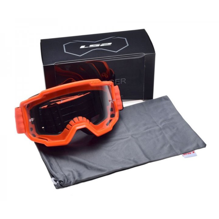 Очила за крос/ендуро/атв LS2, стъкла прозрачни, цвят оранжев