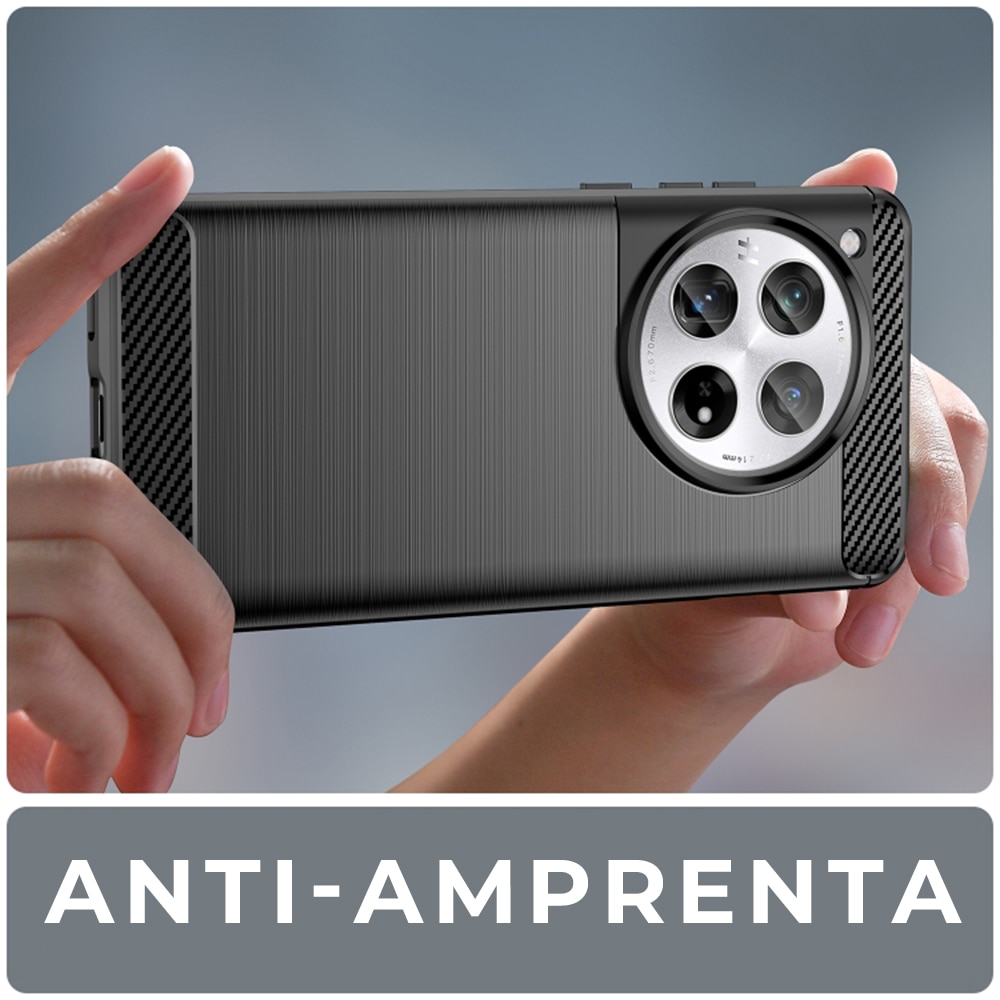 Husa pentru OnePlus 12R Daden Carbon Flexibila Antisoc, Hybrid Antisoc, Negru