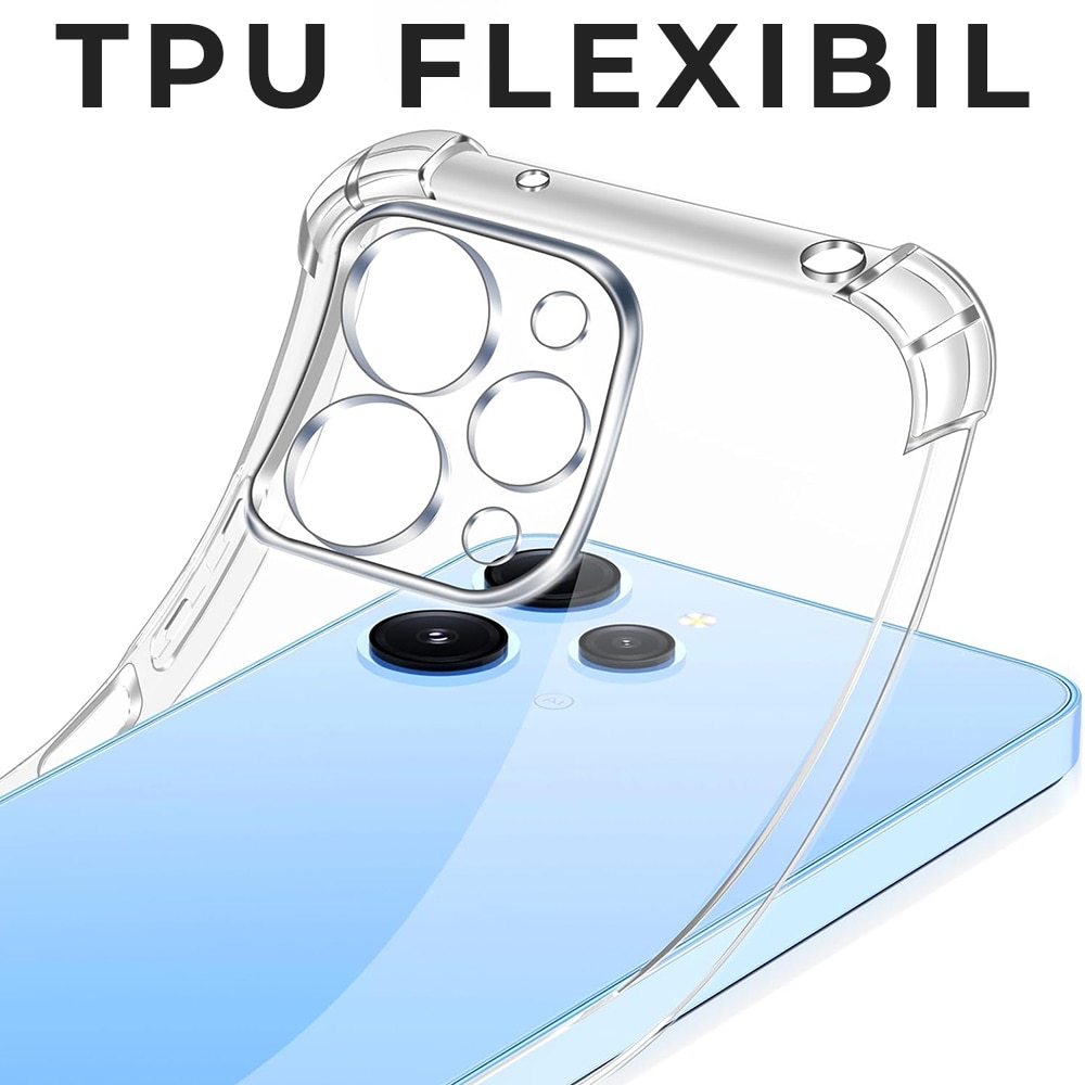 Husa pentru Xiaomi Redmi 12 4G / 12 5G Daden® Clear Silicone, Protectie Camera, Antisoc, Transparenta