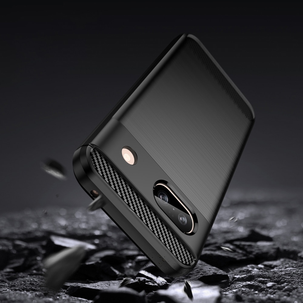 Husa pentru Google Pixel 8a Daden Carbon Flexibila Antisoc, Hybrid Antisoc, Negru