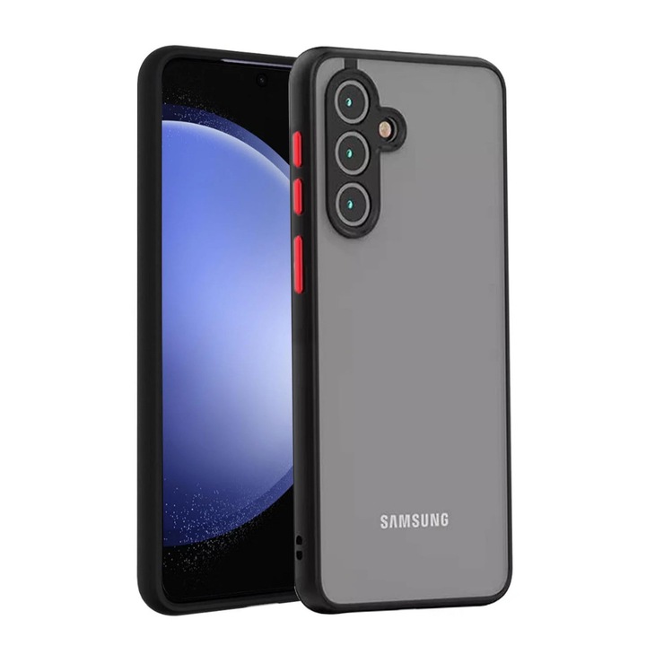 Husa Premium cu protectie la camere si finisaj mat, compatibila cu Samsung Galaxy S24 Plus / Negru