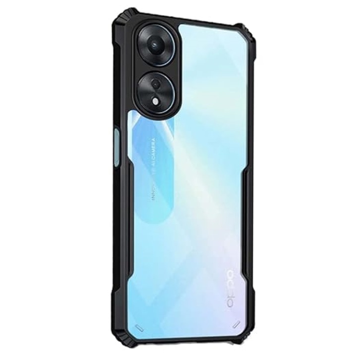 Hybrid Armor GEO telefonvédő tok, kompatibilis Oppo A38 / A18 telefonnal, fekete/átlátszó