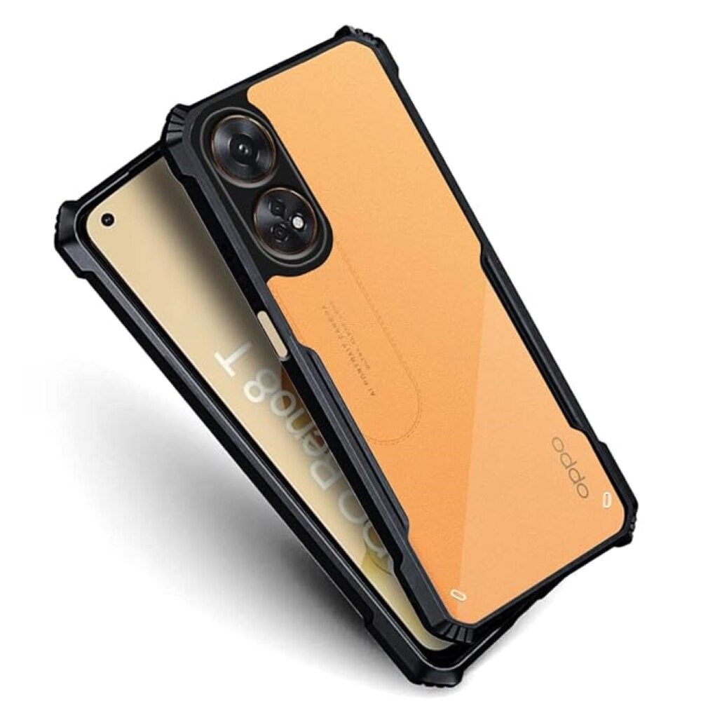 Husa Compatibil cu Telefon de Protectie Hybrid Armor GEO, Compatibila cu Oppo Reno 8T, Negru/ Transparent