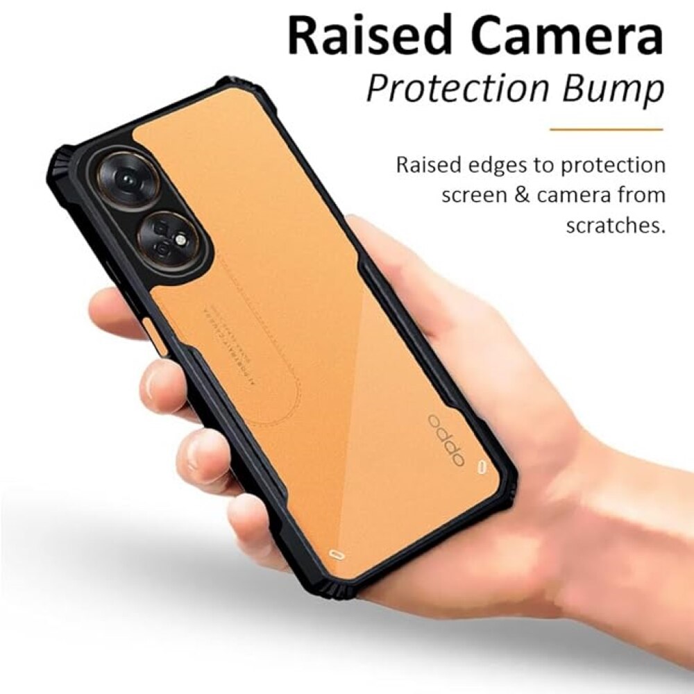 Husa Compatibil cu Telefon de Protectie Hybrid Armor GEO, Compatibila cu Oppo Reno 8T, Negru/ Transparent