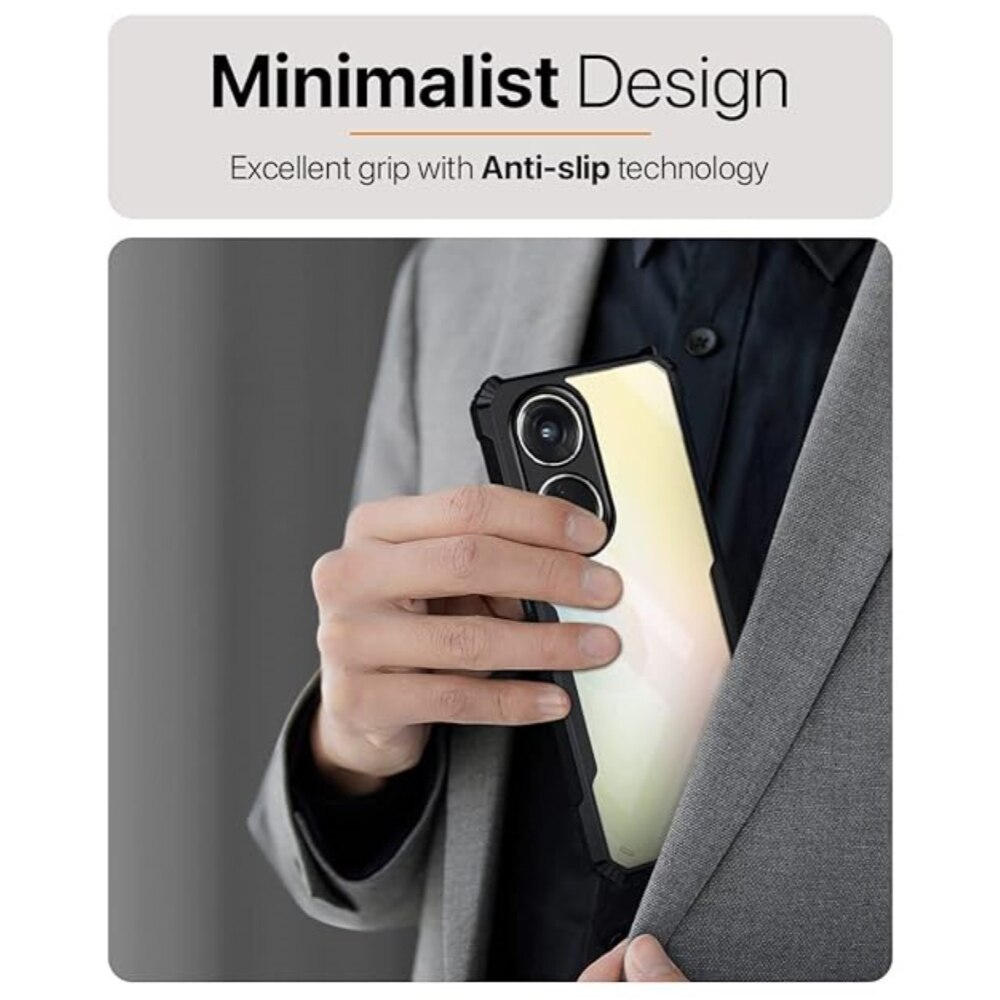 Husa Compatibil cu Telefon de Protectie Hybrid Armor GEO, Compatibila cu Oppo Reno 8T, Negru/ Transparent