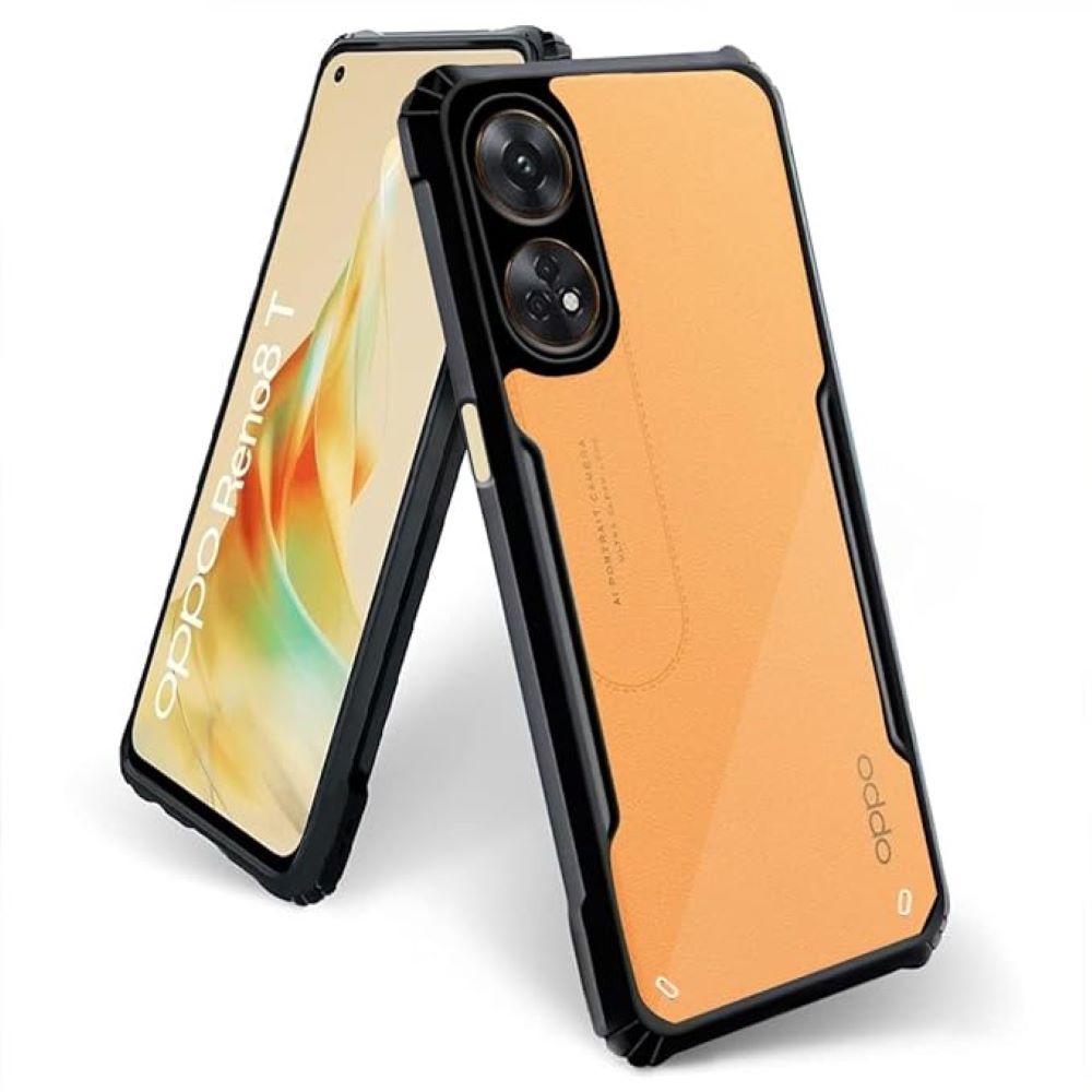 Husa Compatibil cu Telefon de Protectie Hybrid Armor GEO, Compatibila cu Oppo Reno 8T, Negru/ Transparent