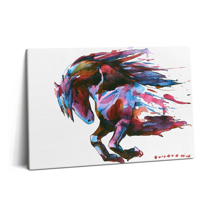 Tablou Canvas, Wallfluent, Acuarela cap de cal alergand, Roz, 60x40 cm, 010030010260000074819