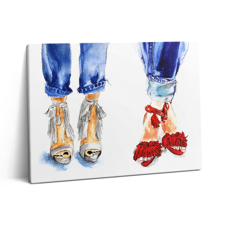 Tablou Canvas, Wallfluent, Tocuri inalte de dama, Violet, 80x60 cm, 010030010370000075211