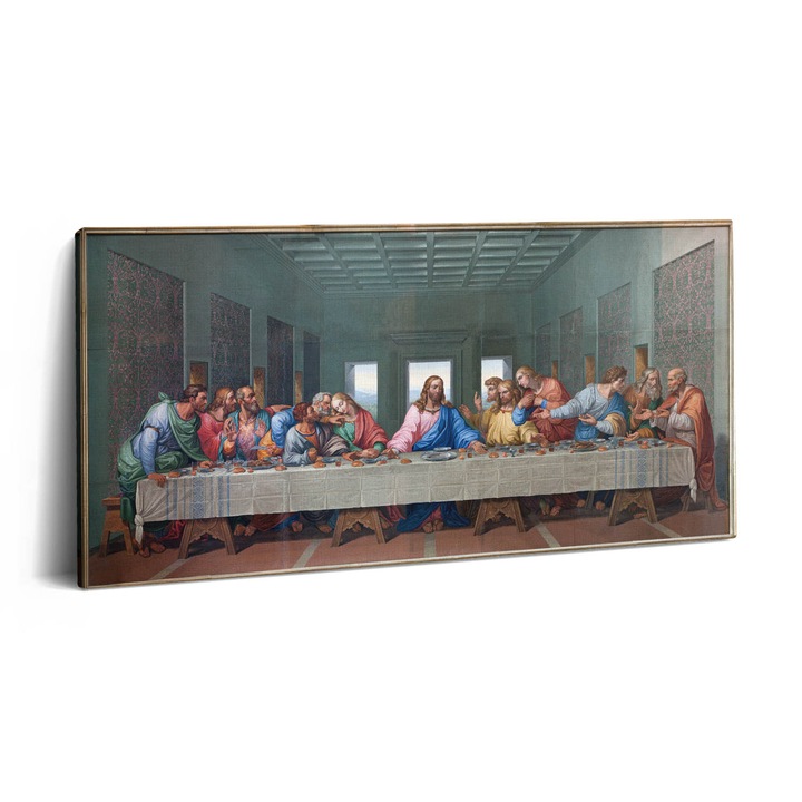 Tablou Canvas, Wallfluent, Cina cea de Taina a lui Leonardo da Vinci, Maro, 120x60 cm, 010030010060000010669