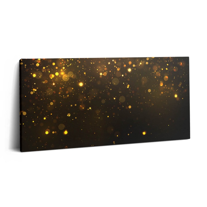 Tablou Canvas, Wallfluent, Sclipici auriu, Negru, 100x50 cm, 010030010010000274495