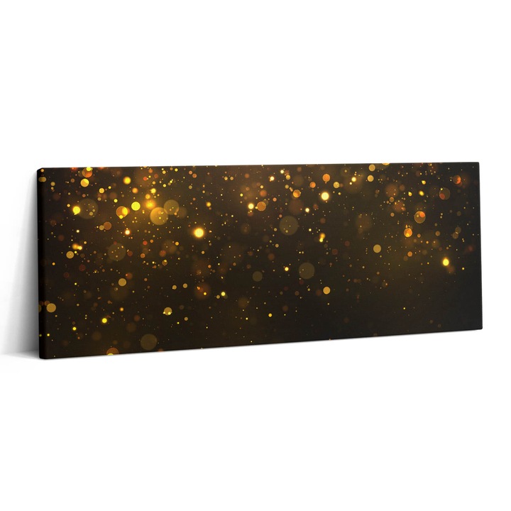 Tablou Canvas, Wallfluent, Sclipici auriu, Negru, 125x50 cm, 010030010090000274495