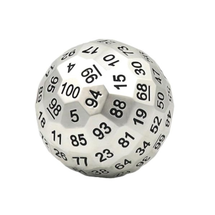 Szett Kostka RPG Serce Oscara, fém, 5 cm, ezüst