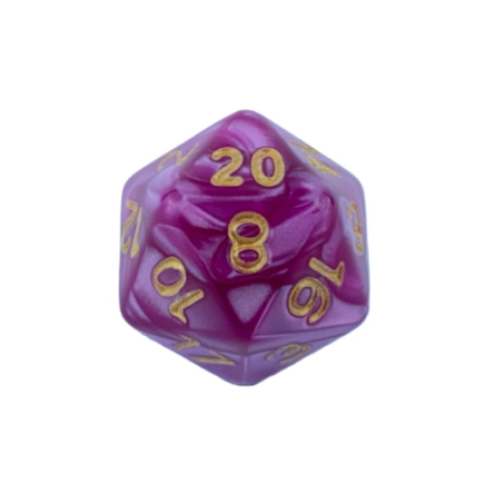 Kocka RPG, Kostka Húszoldalú K20, akril, többszínű