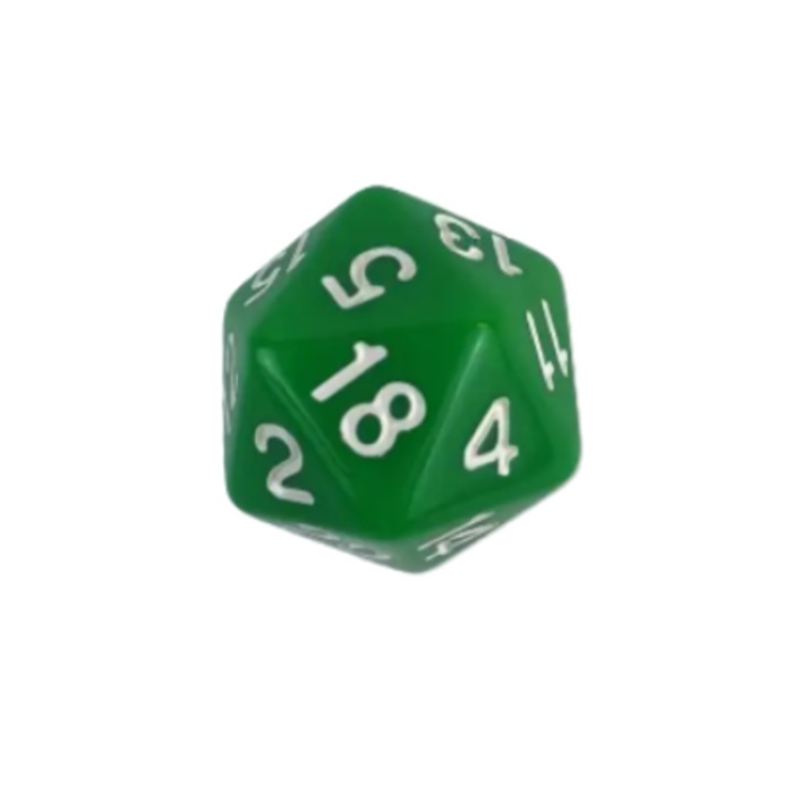 Normál RPG dobókocka, akril, zöld felnőtteknek/gyerekeknek/családoknak