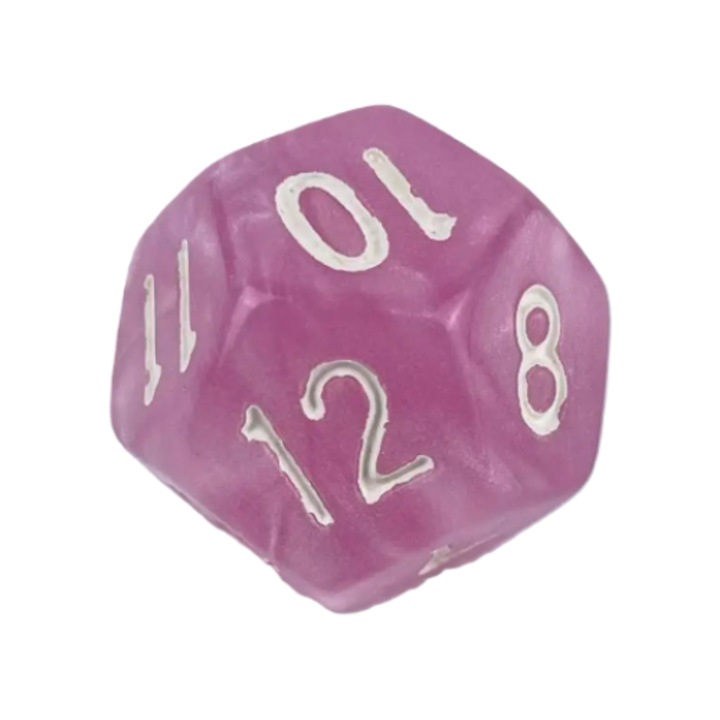 RPG dobókocka, 12 oldalú, akril, lila
