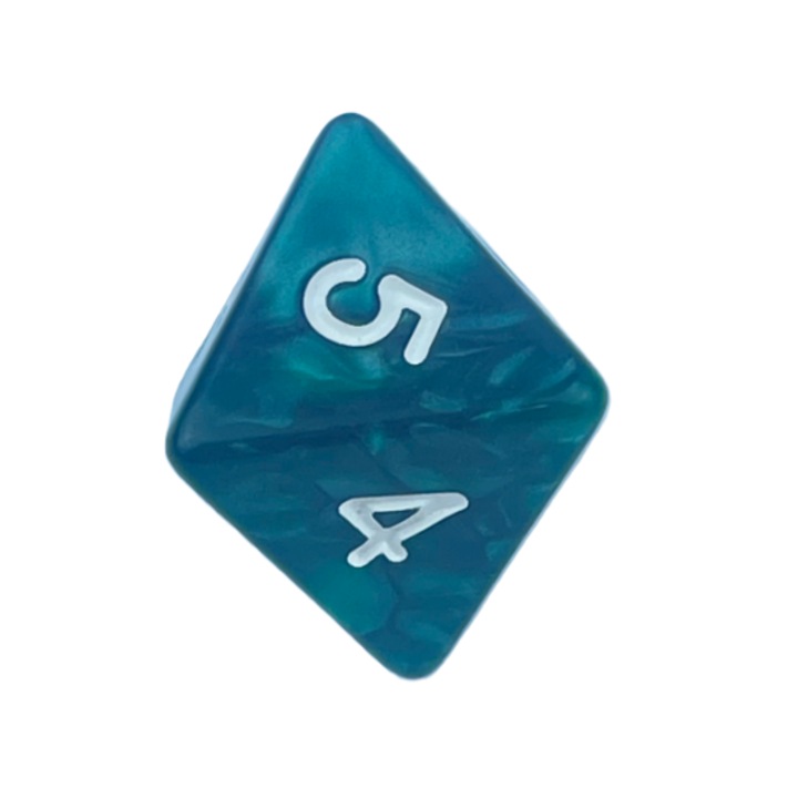 Nyolcszögű akril türkiz normál felnőtt/gyerek/családi RPG kocka