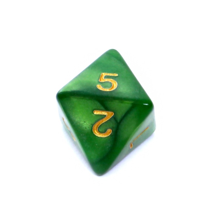 RPG зар, Осмоъгълен, стандартен акрил, зелен, за възрастни/деца/семейство