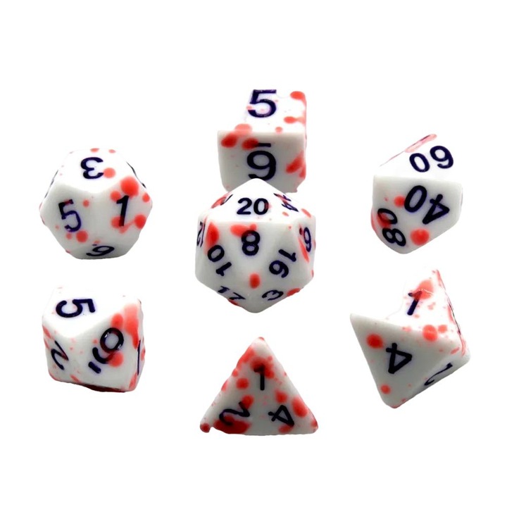 Set de 7 zaruri ce isi schimba culoarea in fuctie de temperatura, Acril, multicolor, pentru jocuri RPG