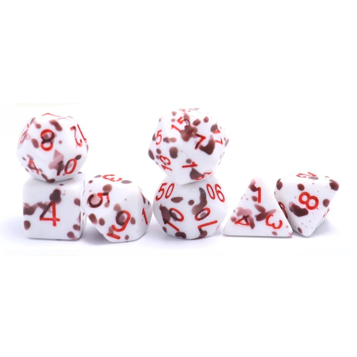 7 kockából álló készlet, amelyek színe a hőmérséklettől függően változik, akril, sokszínű, RPG játékokhoz