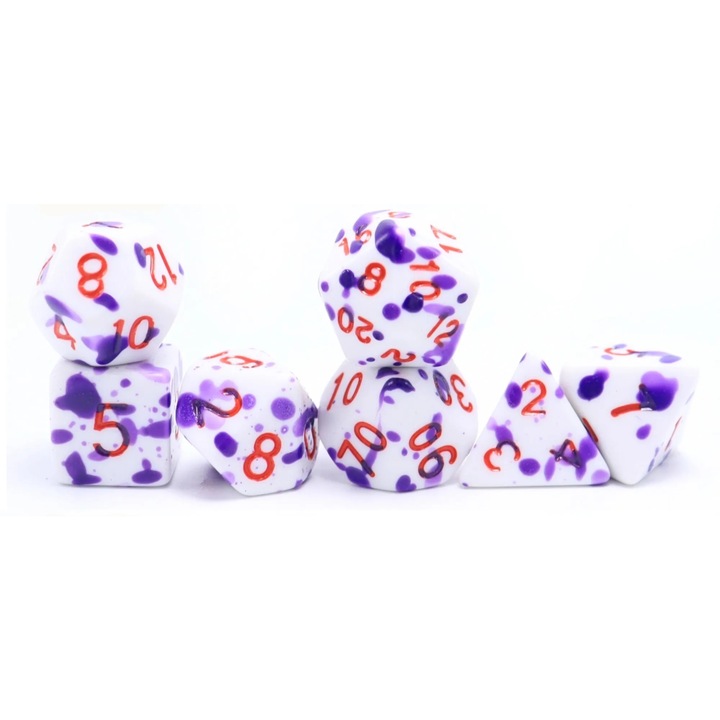 Set de 7 zaruri ce isi schimba culoarea in fuctie de temperatura, Acril, multicolor, pentru jocuri RPG