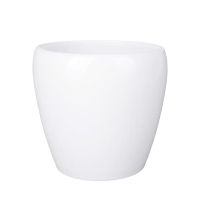 Ghiveci ceramic Polnix, oval, 15x14cm, alb