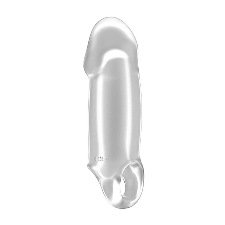 Удължител за пенис SONO No.37, Водоустойчив, Прозрачен, 15,2 cm