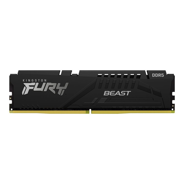 Оперативна памет Kingston FURY Beast - DDR5 - module - 16 GB - DIMM 288-pin - 6400 MHz / PC5-51200 - CL32 - 1.4 V - unbuffered - on-die ECC - black KF564C32BBE-16