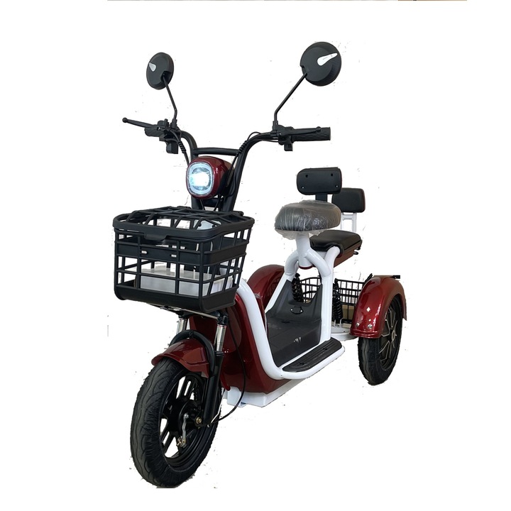 Електрическа триколка TIGTAG M31, 500W, двуместена, 30 km/h, бордо