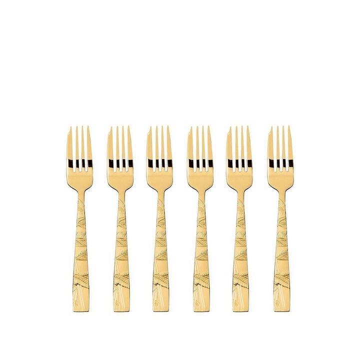 Комплект Десертни Вилички Sambonet, Jungle, S/Steel Gold, 6 Части