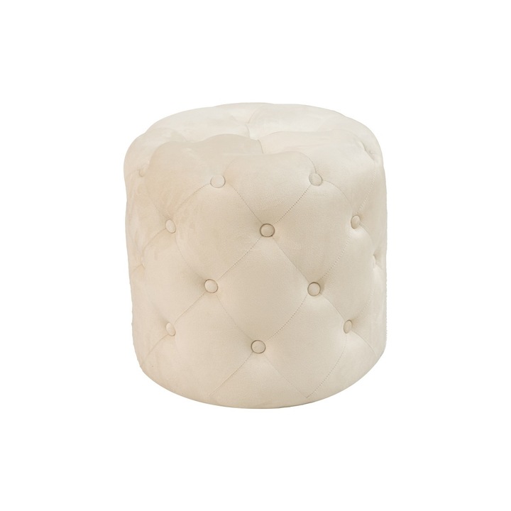 Табуретка Puzzle-home Seval, Кадифе, Крем, D49x47cm]