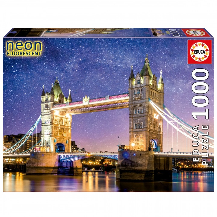 Puzzle neon, Educa, Tower Bridge, Londra, 1000 piese