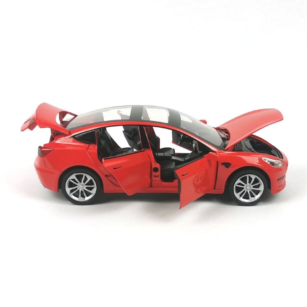 Masina din metal, Tesla Model 3, Rosu - eMAG.ro