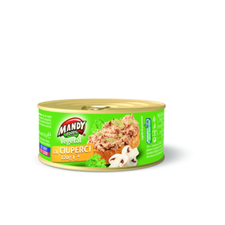 Pate Vegetal cu Ciuperci, Mandy, 6 x 120 g