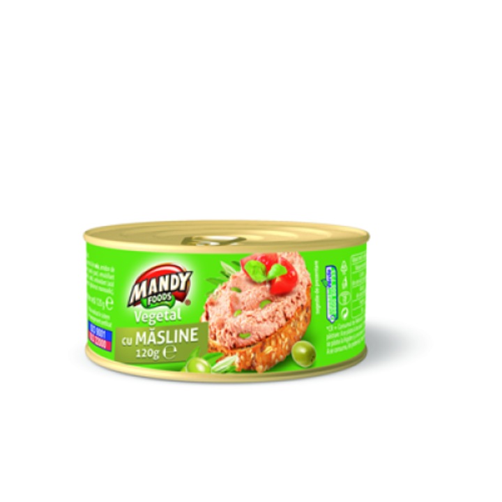 Pate Vegetal cu Masline, Mandy, 6 x 120 g