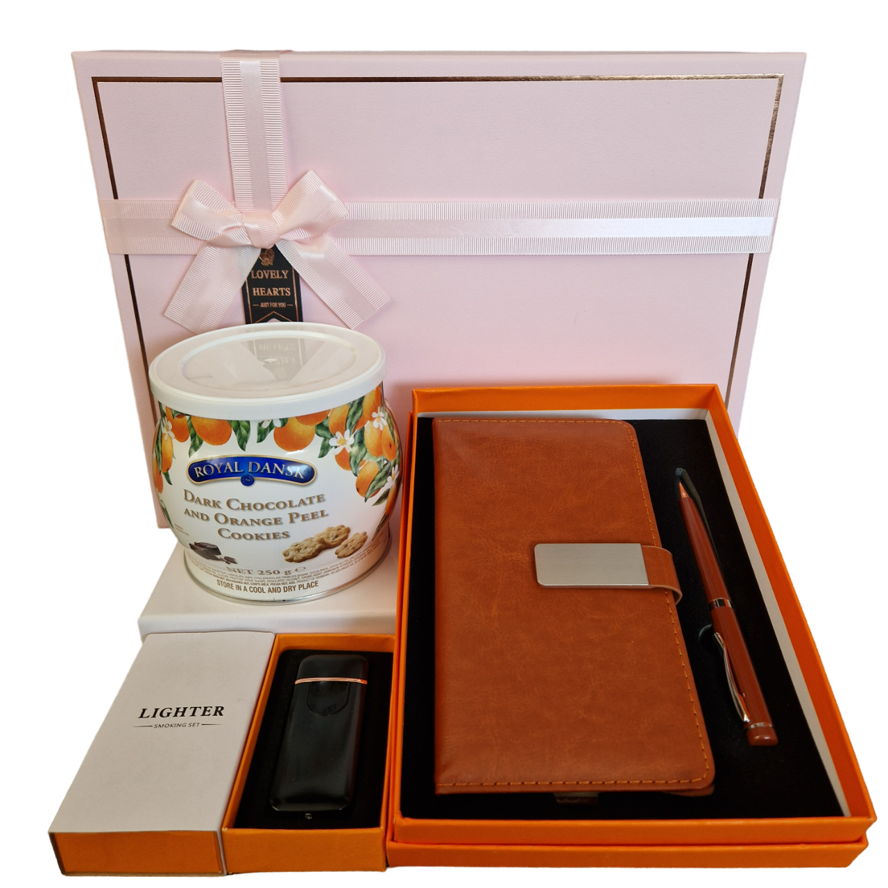 Pachet Cadou Elegant cu Set agenda si Pix metalic, Fursecuri cu