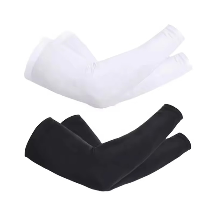 Комплект от 4 UV защитни ръкави, JENUOS®, коприна, 38 см, черно/бяло