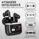 Casti wireless bluetooth ROTTER®️ cu Touch Screen si Anularea Zgomotului Imbunatatita, Audio, Fara fir, In-ear, Bluetooth 5.3, Autonomie 30 ore, Microfon HD, Control tactil/touch, Rezistente la apa, Sport, Universale, Equalizer cu 5 moduri, Negru