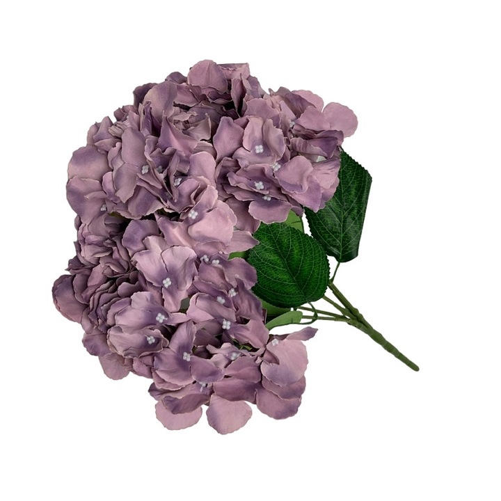 Buchet de flori hortensii, 48x30 cm, mov
