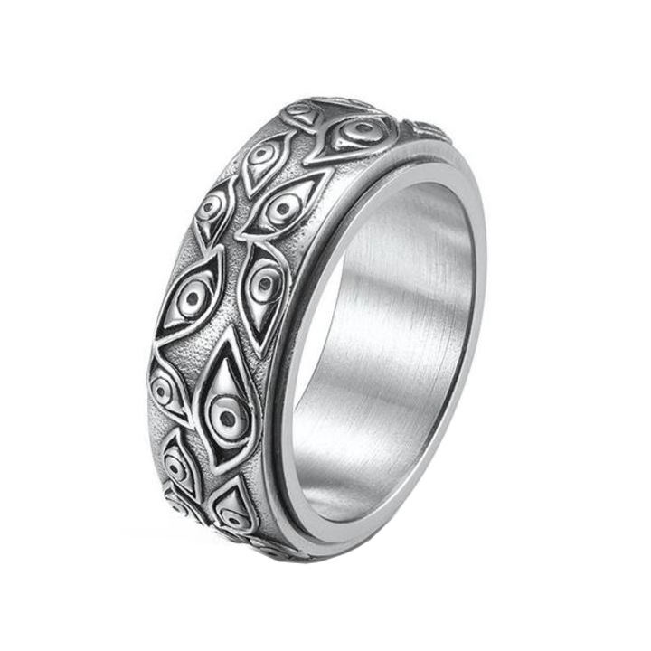Inel Mystic Eye, Model cu Ochi, Stainless-steel, Design Fashion, Argintiu
