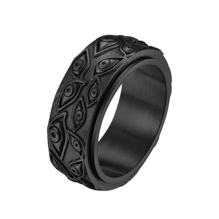 Inel Mystic Eye, Model cu Ochi, Stainless-steel, Design Fashion, Negru