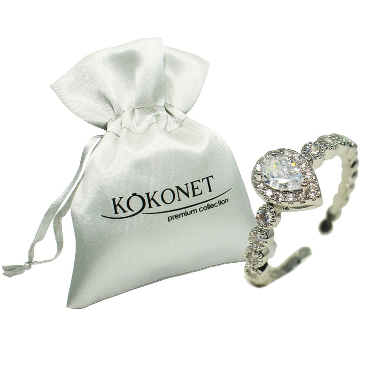 Inel dama, Kokonet, Zirconiu, Argintiu